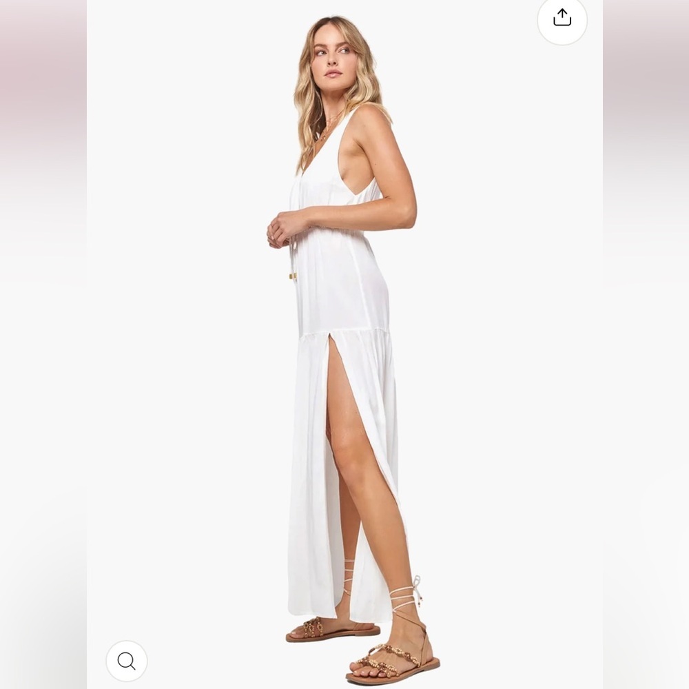 NWT LSPACE Emma Maxi Boho Lightweight Slit Summer Beach Coverup Dress Size Large